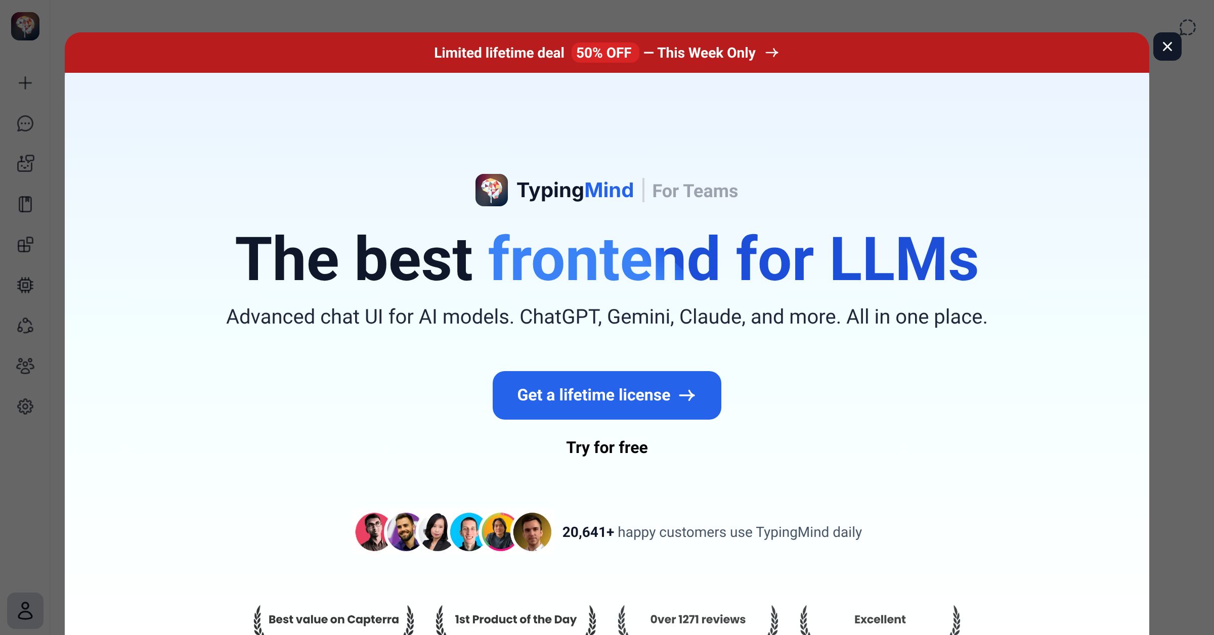 TypingMind - Chat UI for LLMs preview