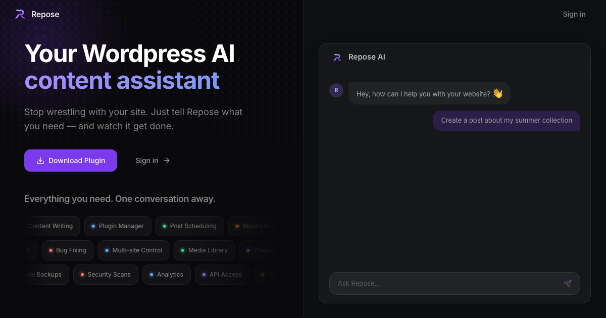 Repose preview