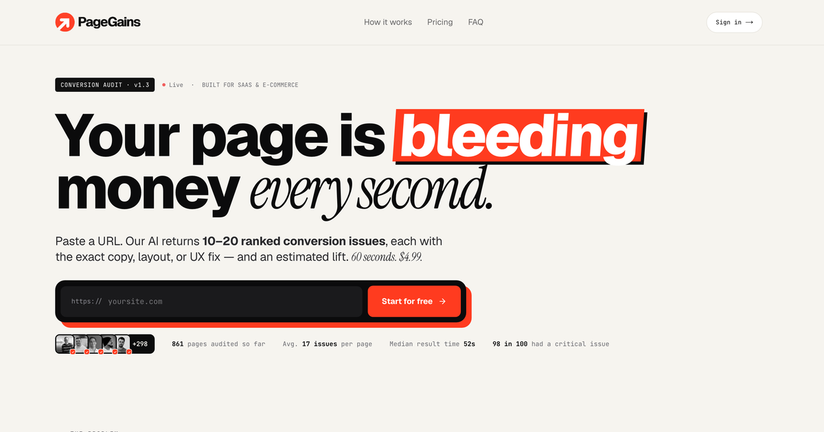 PageGains preview