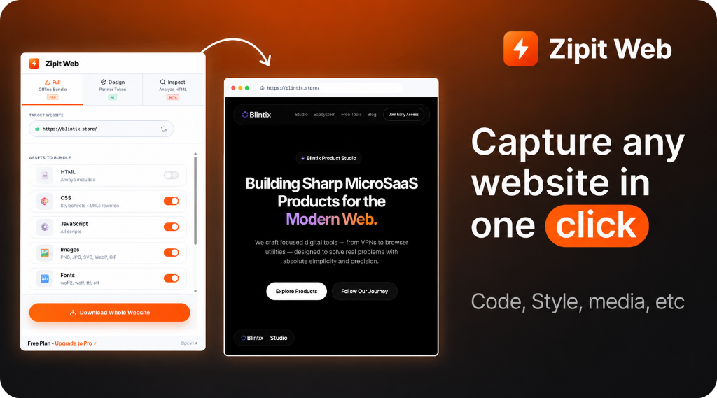 Zipit Web preview