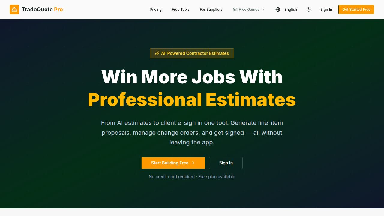 TradeQuote Pro preview