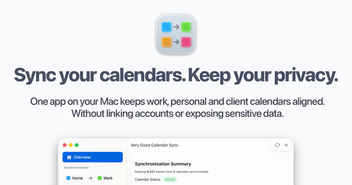 Very Good Calendar Sync preview
