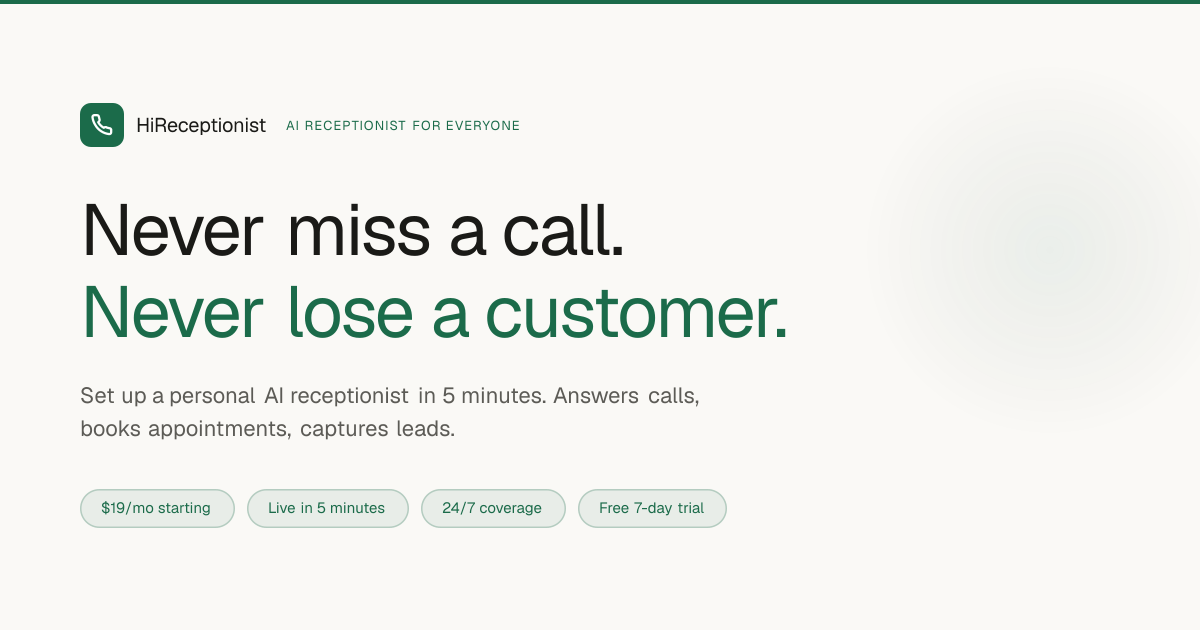 HiReceptionist preview