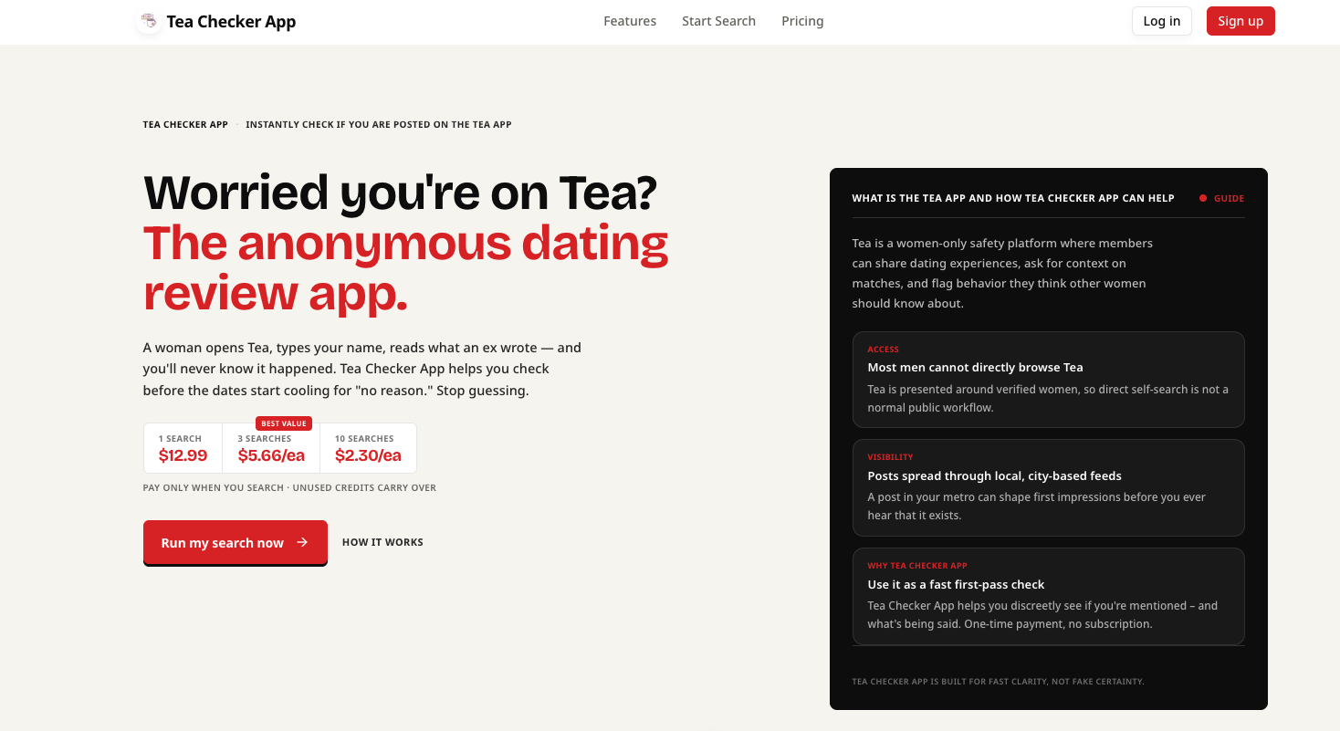 tea checker app preview