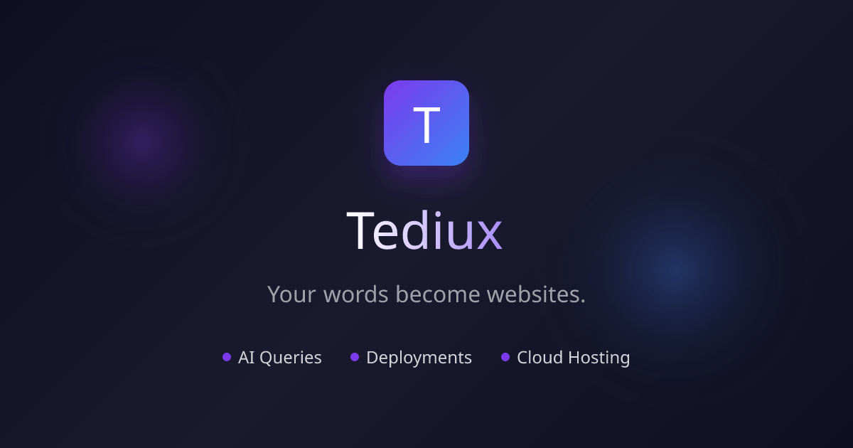 Tediux - AI-Powered Development Platform preview