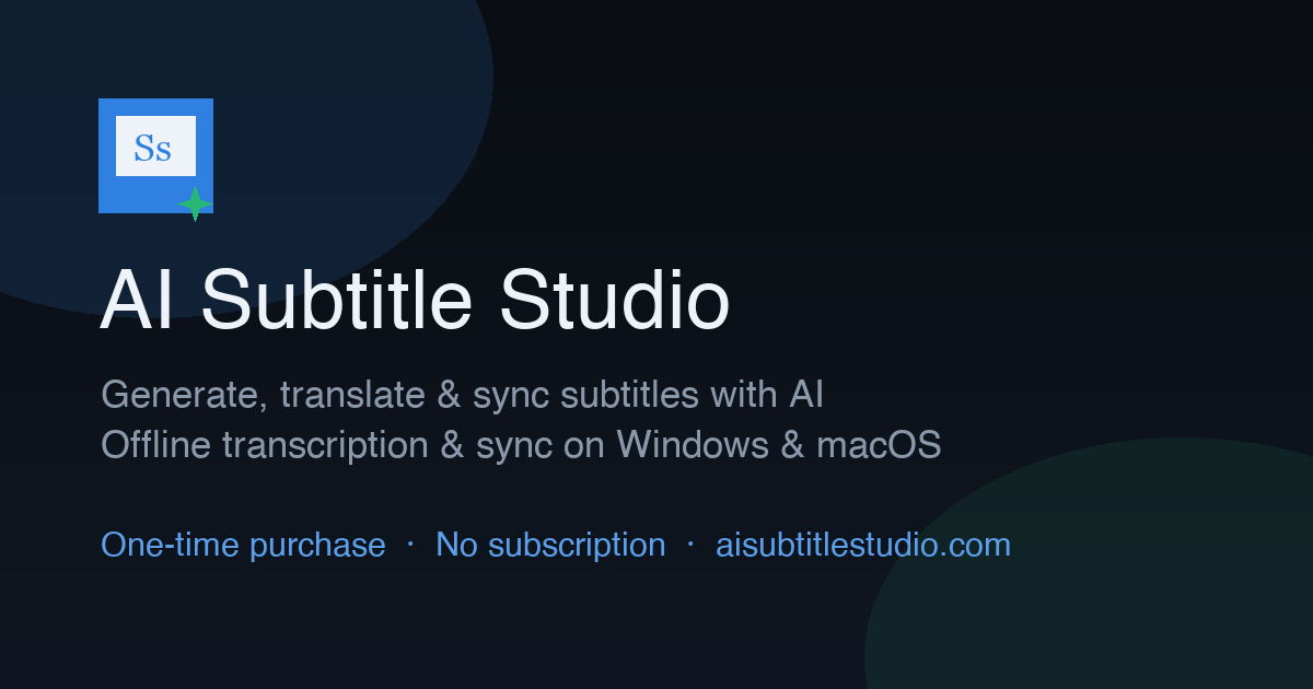 AI Subtitle Studio preview