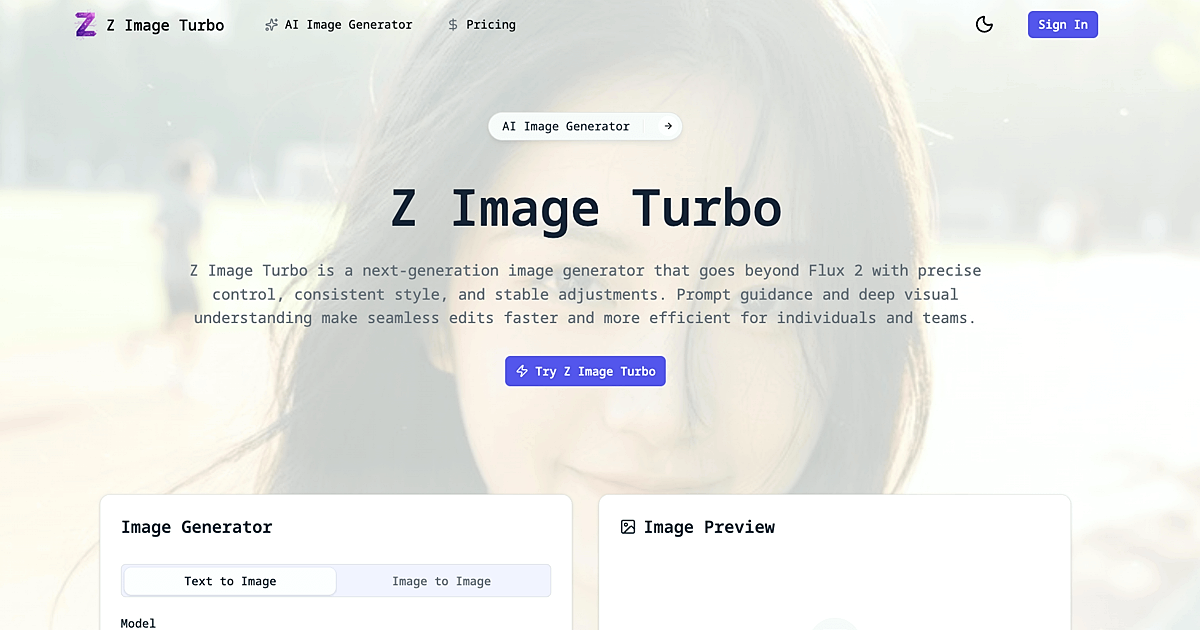 Z Image Turbo preview