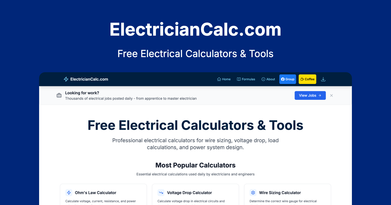 electriciancalc.com preview